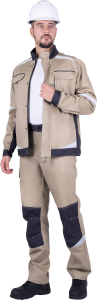 Куртка ТУРБО SAFETY летняя бежевый-т.серый мужская