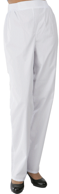 Медицинские брюки женские на резинке (белый)