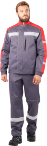 Летний костюм рабочий РОУД серый-красный мужской