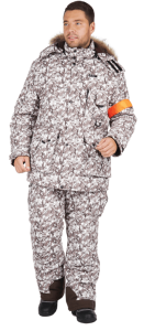 Зимний мужской костюм для охоты КАБАРГА утеплённый, "Sobol" бежево-коричневый