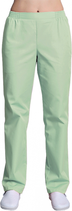 Медицинские брюки женские на резинке (зеленый лист), "Доктор Стиль"