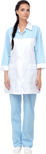 Медицинский костюм БИОРИТМ женский (белый+голубой)