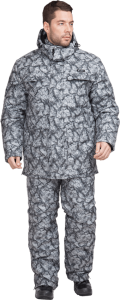 Зимний мужской костюм для охоты и рыбалки КОРГОН утеплённый, "Sobol" камни серые