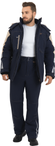Куртка рабочая ХАЙ-ТЕК утеплённая мужская т/синий+бежевый