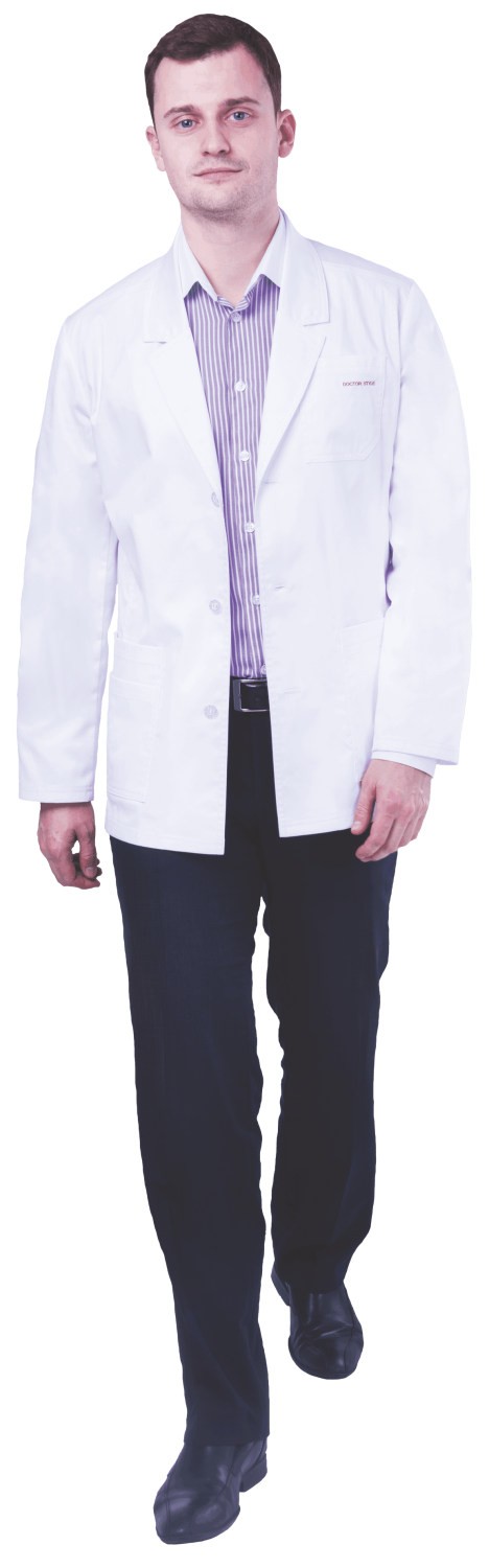 Медицинская блуза белая мужская Артём, "Доктор Стиль"