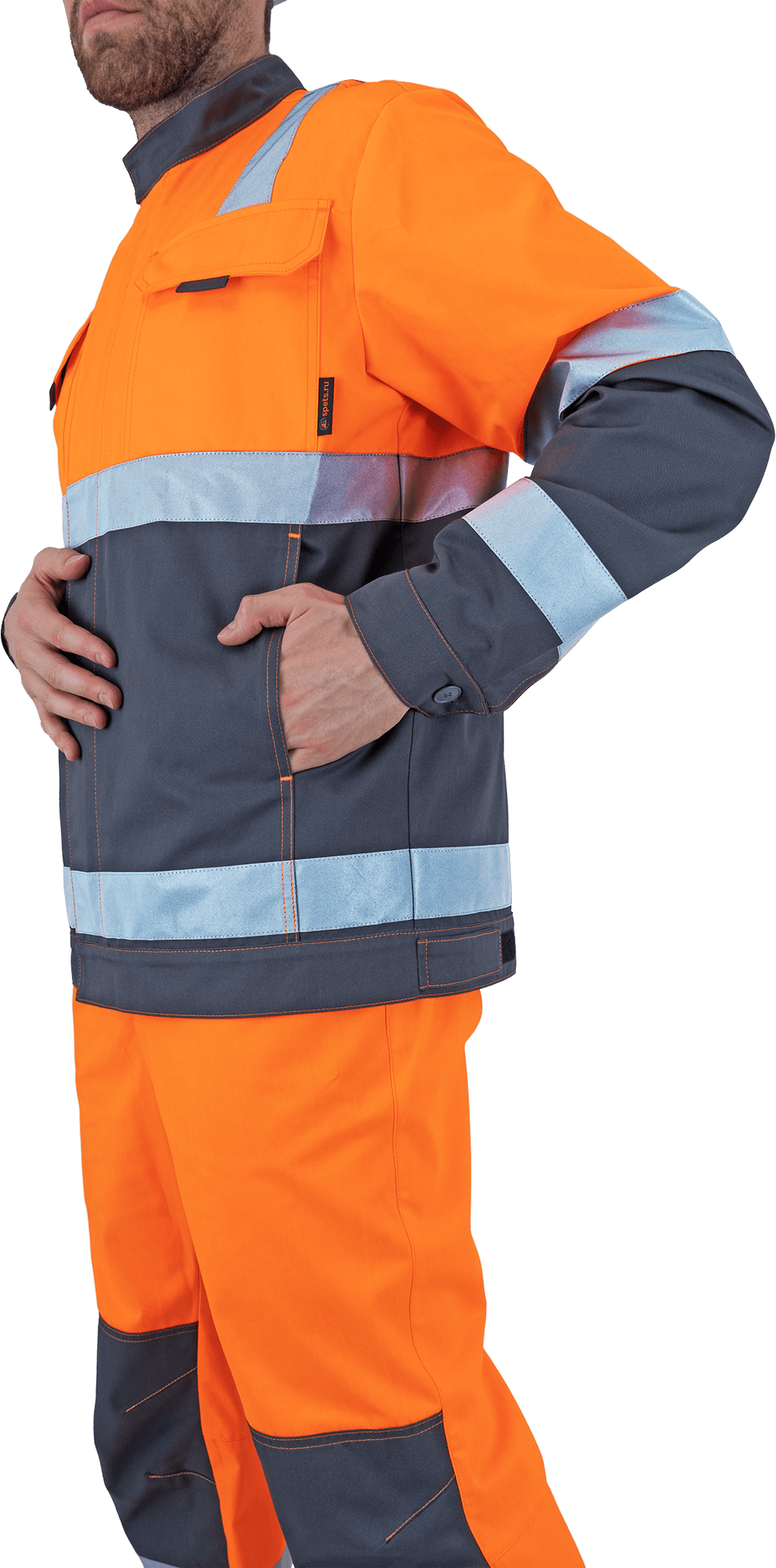 Летний костюм рабочий "РЕФЛЕКТ-2" оранжевый флуоресцентный мужской
