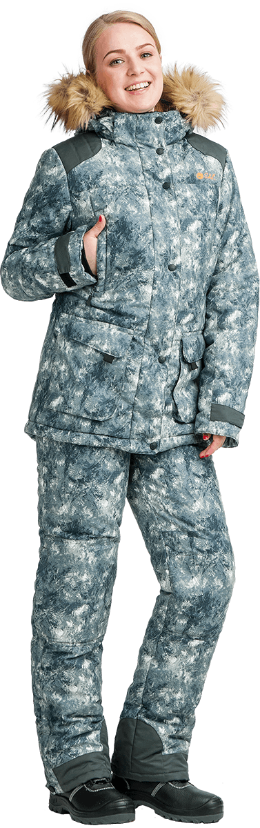 Зимний женский костюм для активного отдыха КАТУНЬ утеплённый, "Sobol" серый