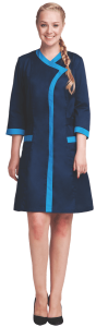 Летний халат рабочий САКУРА синий женский