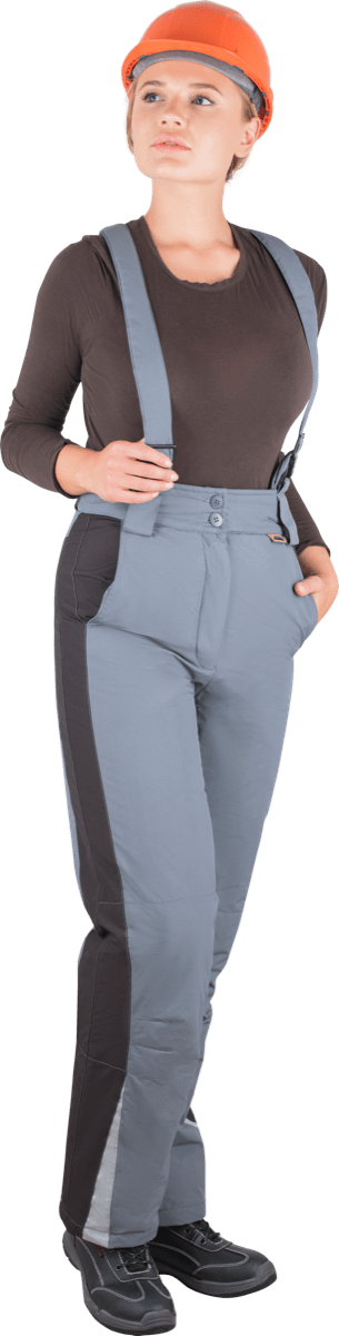 Зимние рабочие брюки ХАЙ-ТЕК утеплённые женские серые