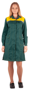 Летний халат рабочий КМ-10 ЛЮКС зеленый женский