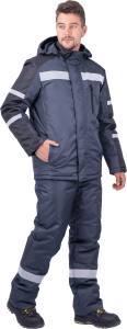 Куртка рабочая РОУД утеплённая мужская т.серый+чёрный