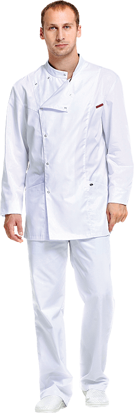 Медицинская блуза белая мужская Олимп, "Доктор Стиль"