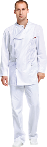 Медицинская блуза белая мужская Олимп, "Доктор Стиль"