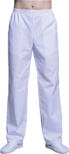 Медицинские брюки мужские на резинке (белый), "Доктор Стиль"