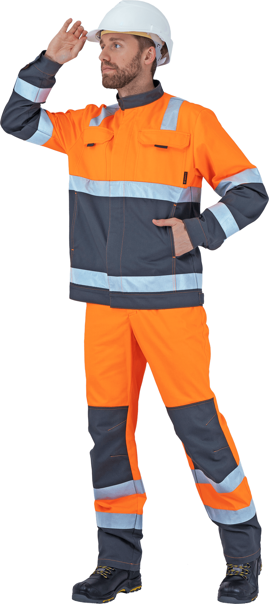Летний костюм рабочий "РЕФЛЕКТ-2" оранжевый флуоресцентный мужской