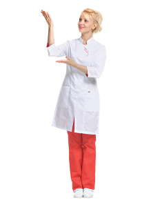 Медицинская блуза женская ВОСТОК (белый с красным)