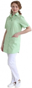 Медицинская блуза женская САФАРИ (зеленый лист), "Доктор Стиль"