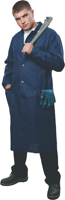 Летний халат рабочий тк. диагональ, синий мужской в Самаре