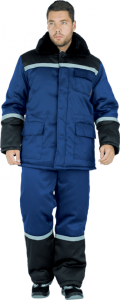 Зимний рабочий костюм МЕТЕЛИЦА утеплённый синий+черный мужской