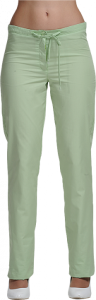 Медицинские брюки женские со шнуром (зеленый лист)