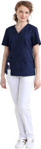 Медицинская блуза женская темно-синяя Терра, "Доктор Стиль"