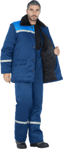 Зимний рабочий костюм МЕТЕЛИЦА утеплённый синий+василек мужской