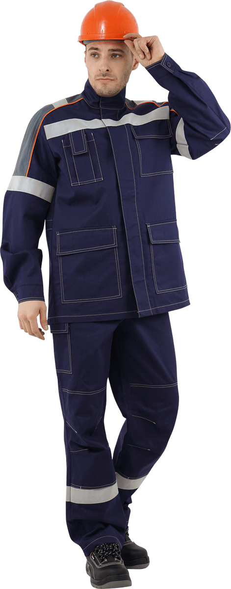 Летний костюм рабочий МЕГАСТАТОЙЛ т.синий-серый (огнезащитный, антистат)
