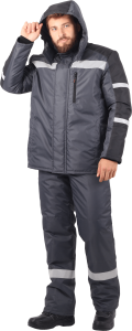 Зимний рабочий костюм РОУД утеплённый т.серый-чёрный