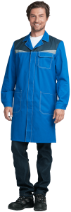 Летний халат рабочий КМ-10 ЛЮКС синий мужской