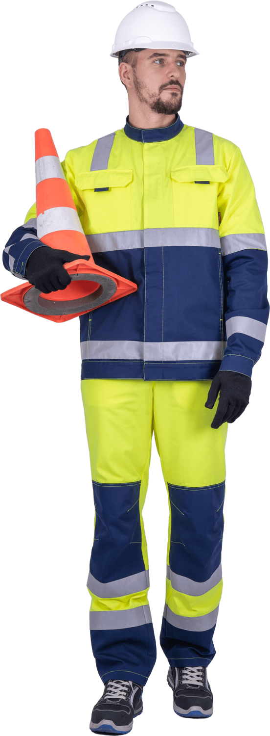 Летний костюм рабочий "РЕФЛЕКТ-1" жёлтый флуоресцентный мужской