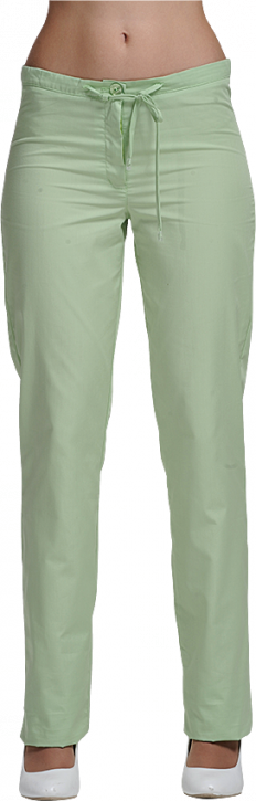 Медицинские брюки женские со шнуром (зеленый лист)