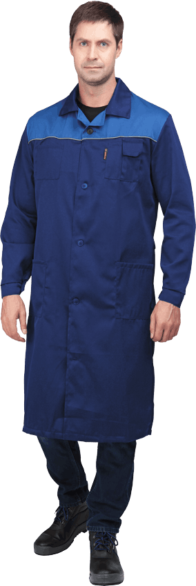 Летний халат рабочий СТАНДАРТ синий мужской