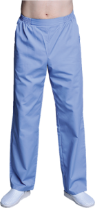 Медицинские брюки мужские на резинке (василек)