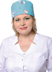 Колпак медицинский женский (цвет с рисунком фон синий), "Доктор Стиль"