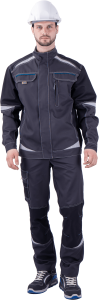 Летняя куртка рабочая "ТУРБО SAFETY" тёмно-серая мужская