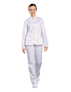Медицинская блуза женская САНДРА (белый) длинный рукав