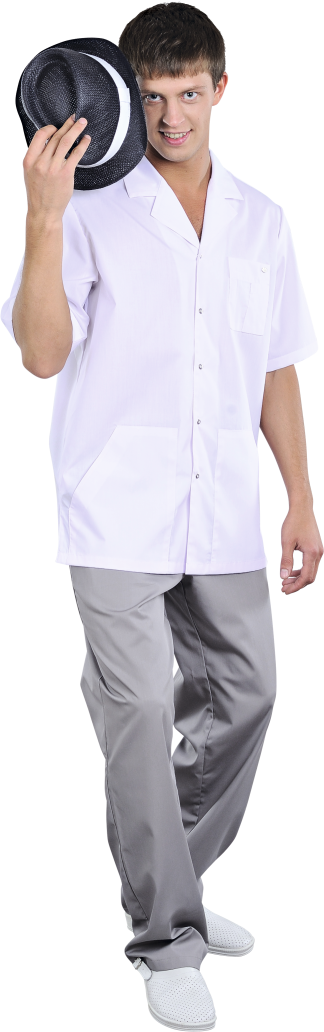 Медицинская белая блуза мужская СКАЙ "Доктор Стиль"