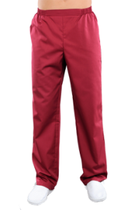 Медицинские брюки мужские на резинке (бордо)
