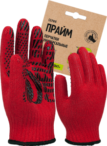 Перчатки х/б с ПВХ ПРАЙМ СПЕЦ-SB® красные