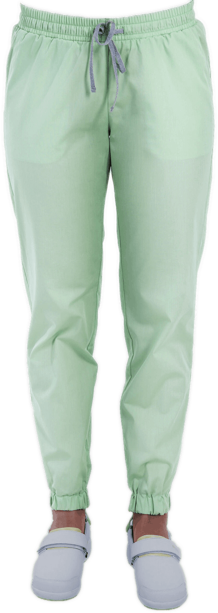 Медицинские брюки женские зеленый лист Релакс на резинке, "Доктор Стиль"