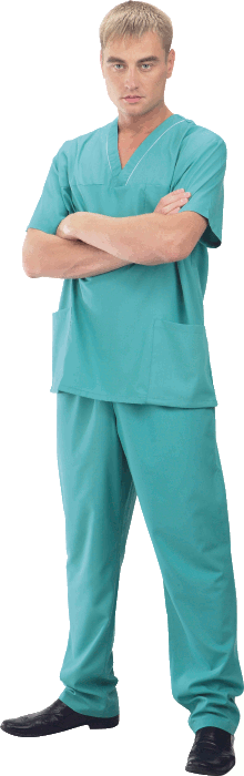 Медицинский мужской костюм хирурга зеленый