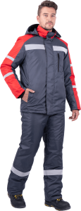 Куртка рабочая РОУД утеплённая мужская т.серый+красный