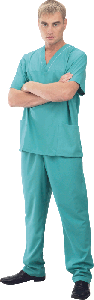 Медицинский мужской костюм хирурга зеленый