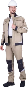 Куртка ТУРБО SAFETY летняя бежевый-т.серый мужская