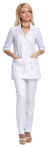 Медицинская блуза белая женская ЛАЙМ, "Доктор Стиль"
