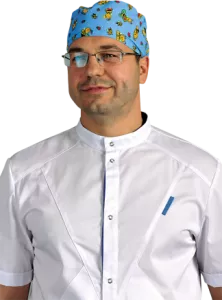 Колпак медицинский мужской с резинкой (цвет с рисунком синий фон), "Доктор Стиль"