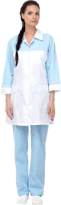 Медицинский костюм БИОРИТМ женский (белый+голубой)