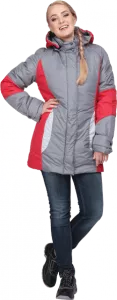 Куртка рабочая ВИРАЖ утеплённая женская серый+красный