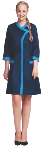 Летний халат рабочий САКУРА синий женский