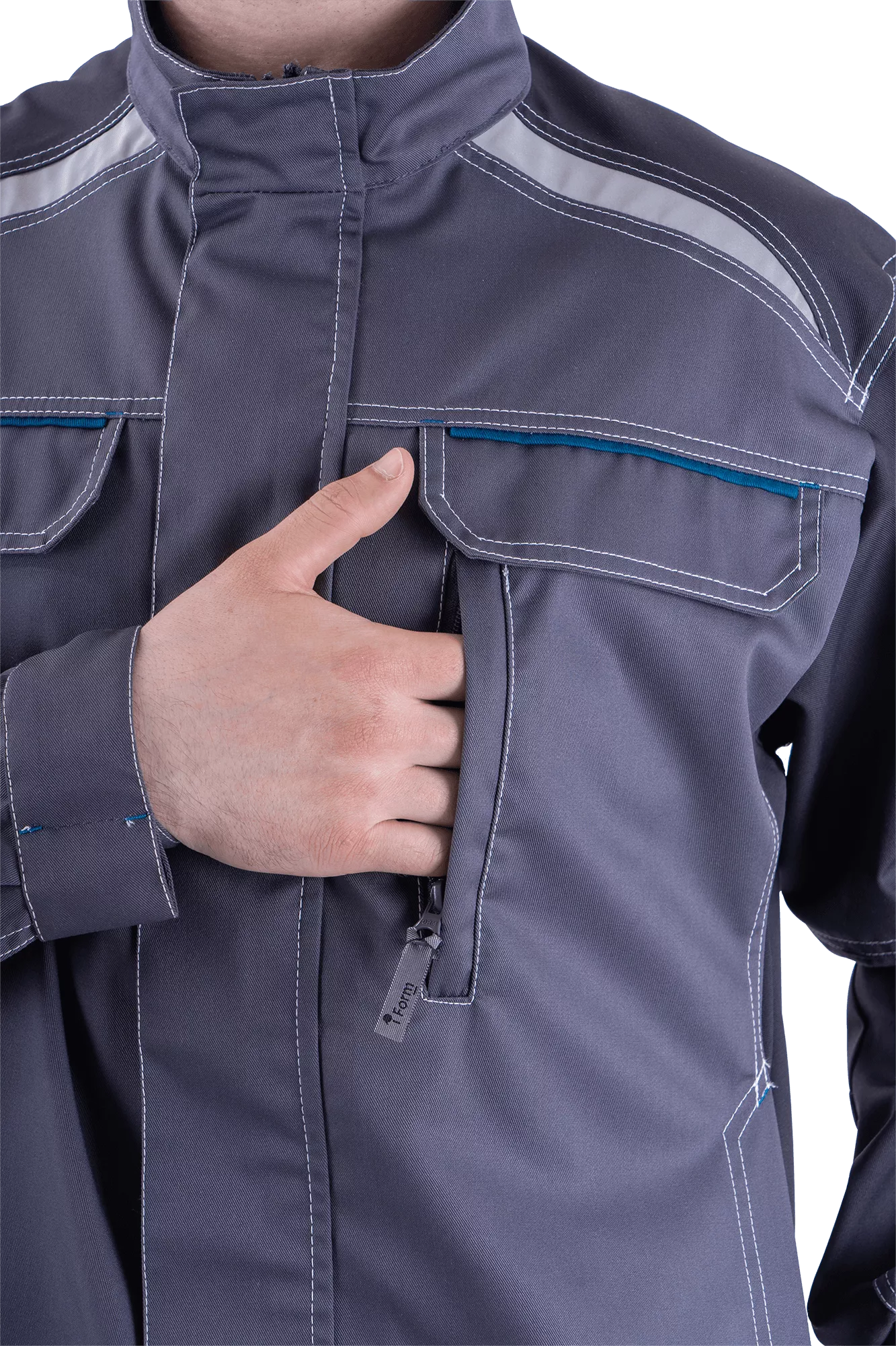 Летняя куртка рабочая "ТУРБО SAFETY" серая мужская